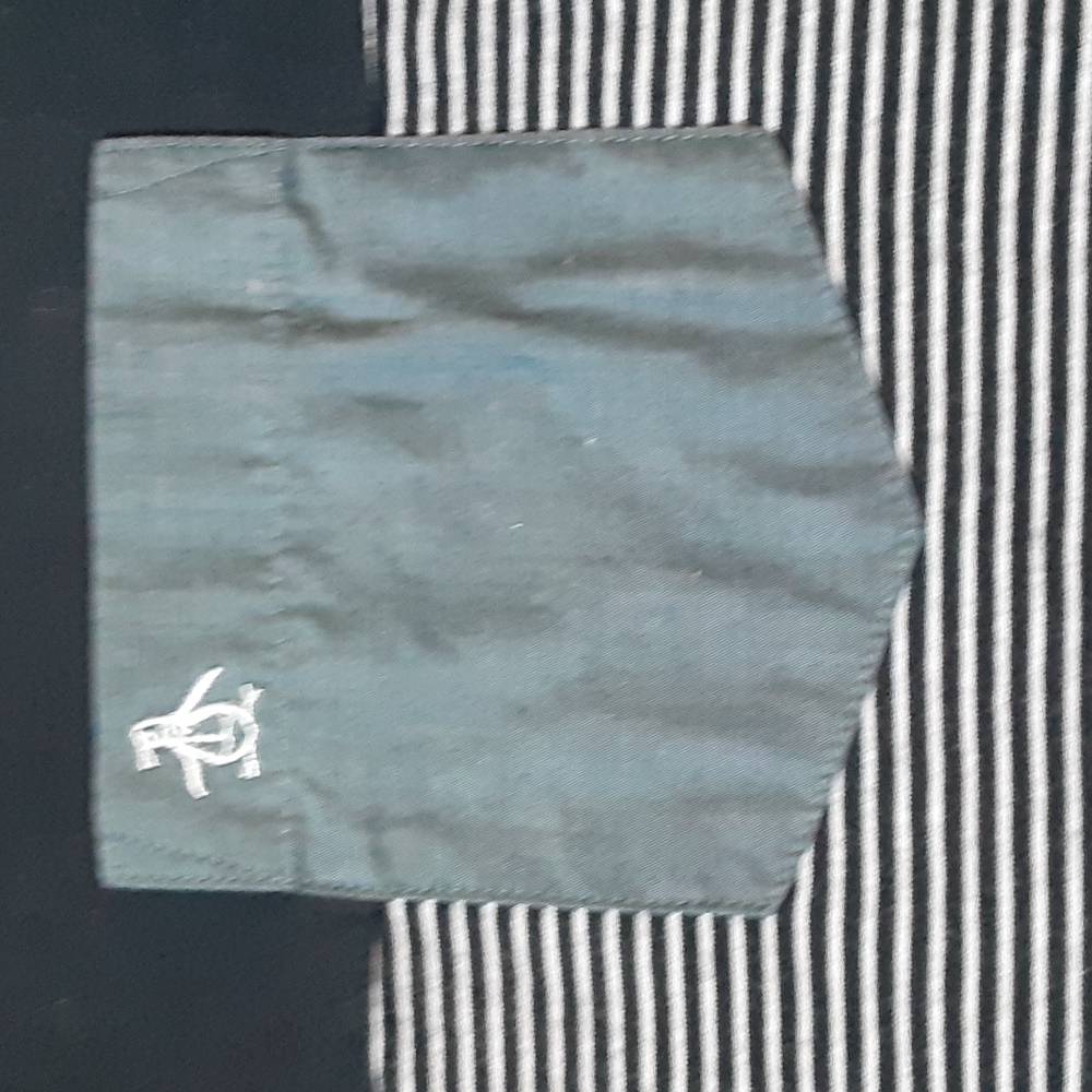 Penguin short sleeve blue and white striped shirt ,xl - Picture 2 of 9